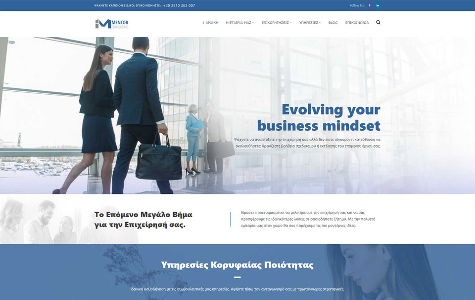 iMentor Consulting company website screenshot