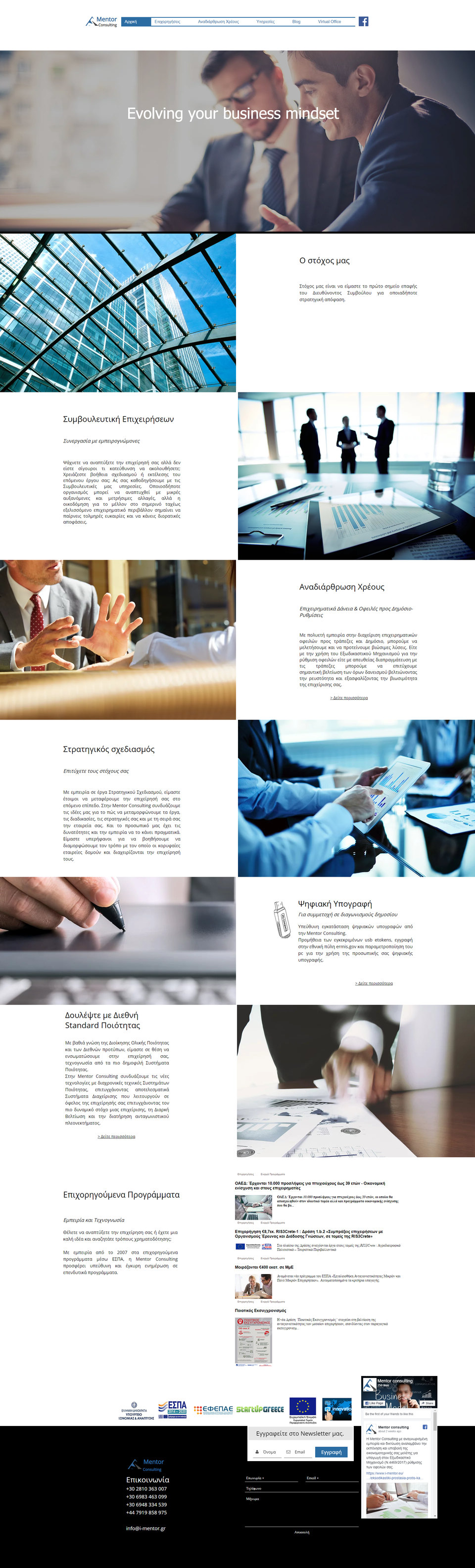 iMentor Consulting website before the redesign