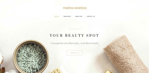 Melina Estetica beauty studio website screenshot