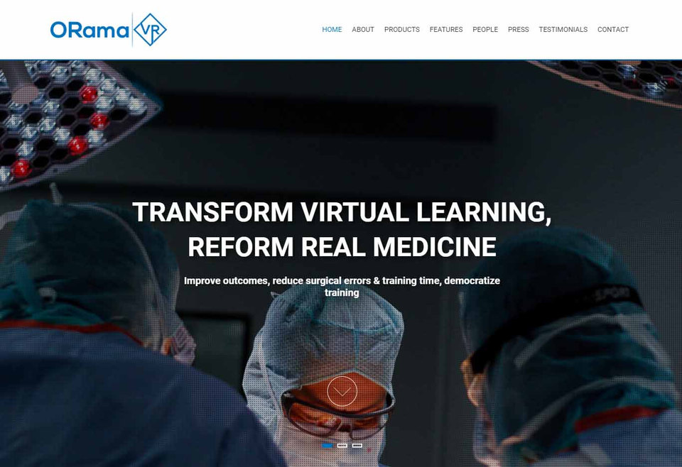 ORamaVR company website screenshot