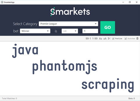 Java Web Scraper desktop application screenshot