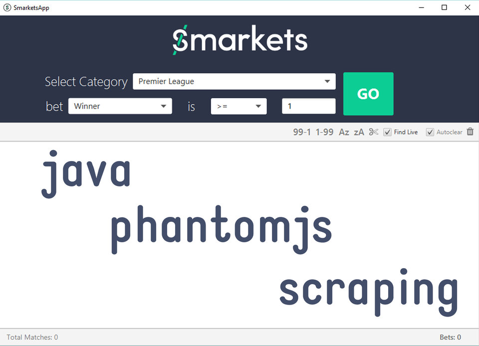 Java Web Scraper desktop application screenshot