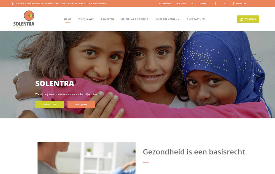 Solentra organisation website screenshot